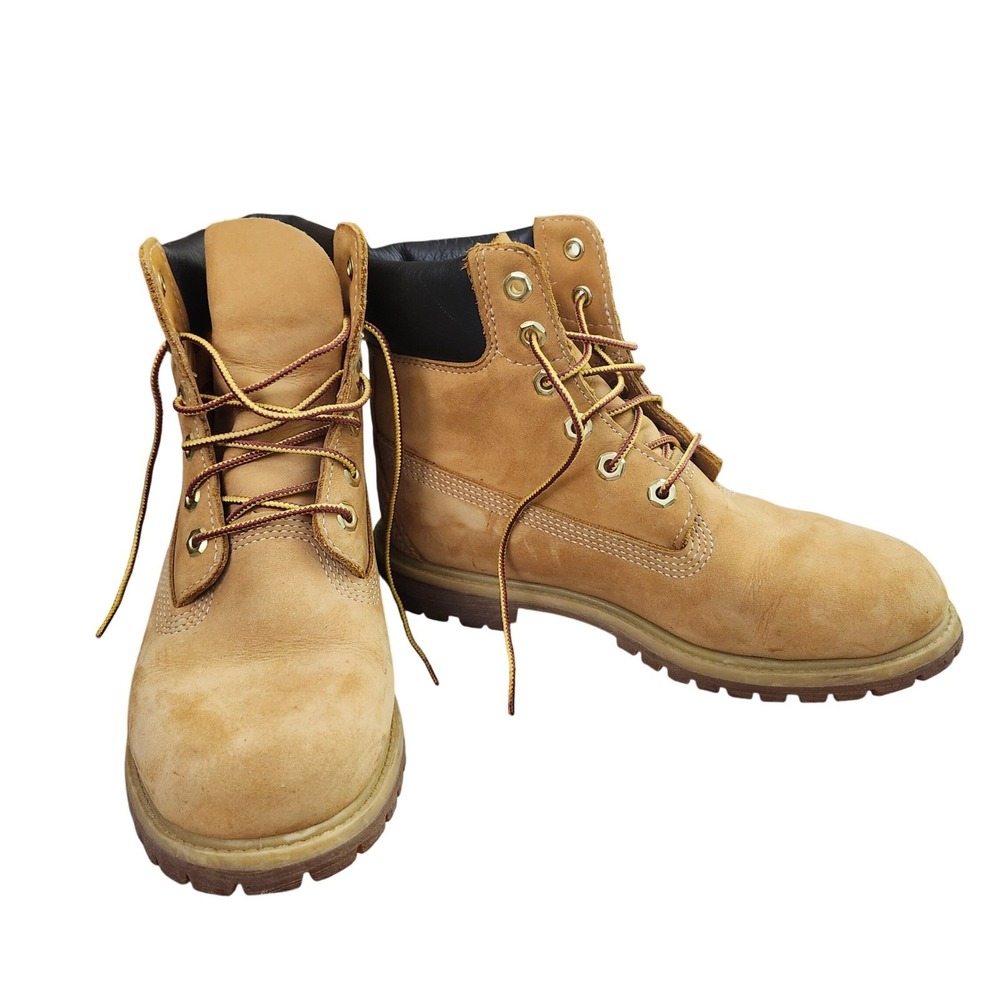 Timberland 6 Inch Premium Waterproof Wheat Nubuck Boots Womens 8M Workwear